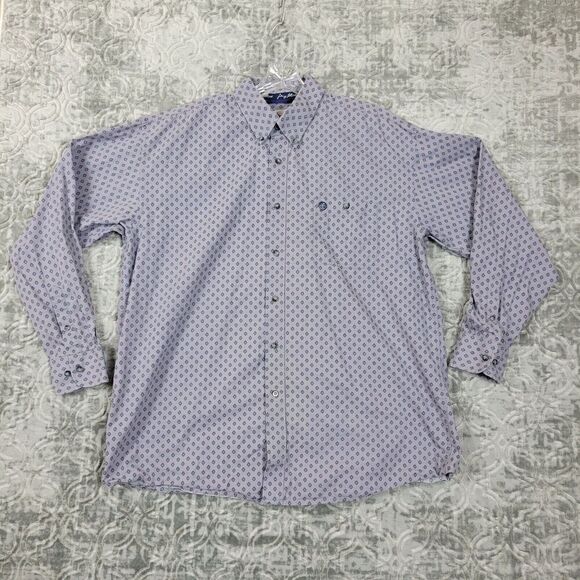 Wrangler George Strait Shirt Men XXL Purple Long Sleeve Button Down Cowboy West - Picture 1 of 6